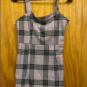 purple plaid dres